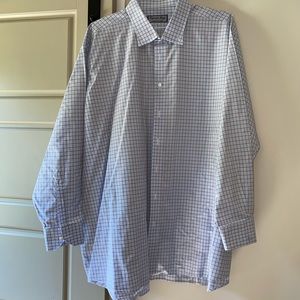 Corporate image blue buttonup custom tailored shirt.See photos for measurements